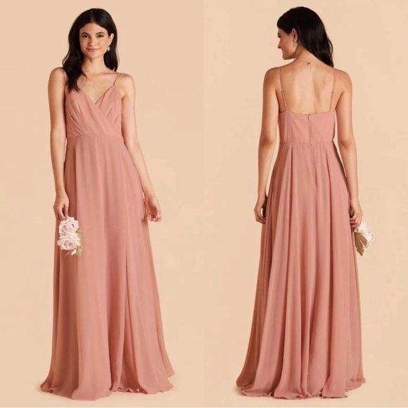 Birdy Grey Dresses & Skirts - Birdy Grey Kaia Chiffon Dusty Rose Bridesmaid Dress Size Medium